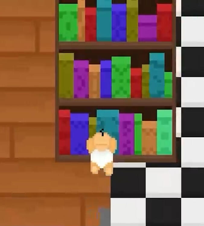 Pushing Bookshelf